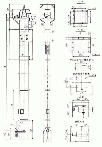 NE斗式提升機內部結構圖紙展示